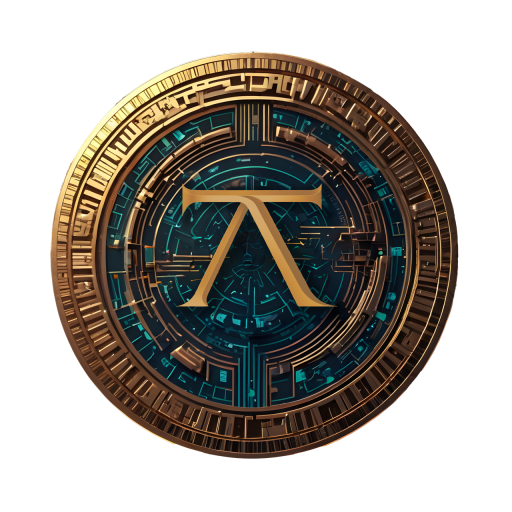 An illustrated depiction of the Age Of Token Quest's $ATQ token, symbolizing a digital currency designed for a groundbreaking ecosystem that blends strategy gaming with cryptocurrency investment and governance.