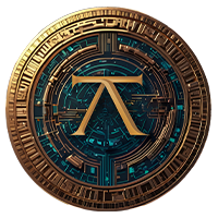 An illustrated depiction of the Age Of Token Quest's $ATQ token, symbolizing a digital currency designed for a groundbreaking ecosystem that blends strategy gaming with cryptocurrency investment and governance.